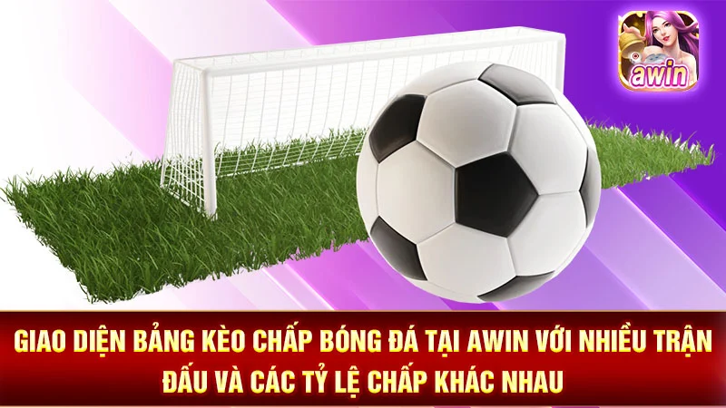 Giao diện bảng kèo chấp bóng đá tại AWIN với nhiều trận đấu và các tỷ lệ chấp khác nhau.