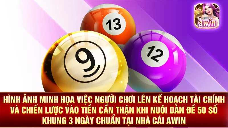 Hình ảnh minh họa việc người chơi lên kế hoạch tài chính và chiến lược vào tiền cẩn thận khi nuôi dàn đề 50 số khung 3 ngày chuẩn tại nhà cái AWIN.