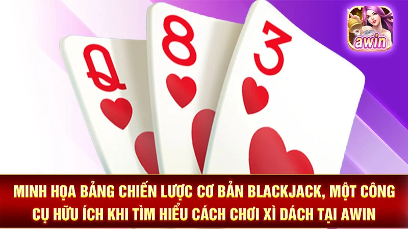 Minh họa bảng chiến lược cơ bản Blackjack, một công cụ hữu ích khi tìm hiểu cách chơi xì dách tại AWIN.